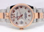 Rolex Datejust Watch 2-Tone Rose Gold White Dial Diamond on the IV numeral